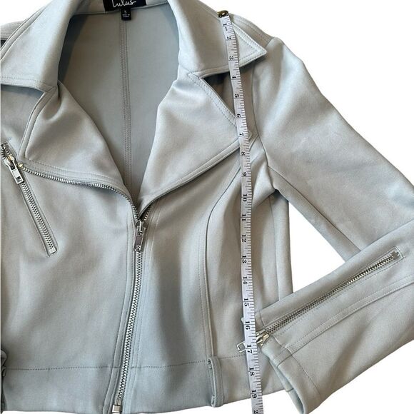 Lulu’s Better Believe It Vegan Suede Moto Jacket Size Small - Picture 8 of 11